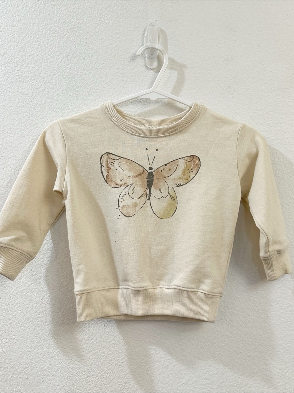 Rylee + Cru Butterfly Terry Sweatshirt Cream Size 12-18M